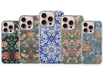William Morris Inspired Phone Case Gift Art for iPhone 17Pro, 16, 15, 14, 13, 12, Samsung S25, S24, S23, S22, A16, A26, A56, Pixel 10, 9