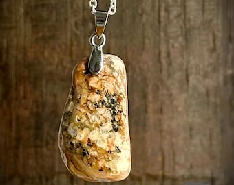 Handmade Scottish Stone Pendant – Isle of Harris Necklace