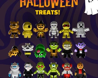 Pack de 18 golosinas de Halloween / Mini juguetes antiestrés articulados, ¡mejores que los dulces!