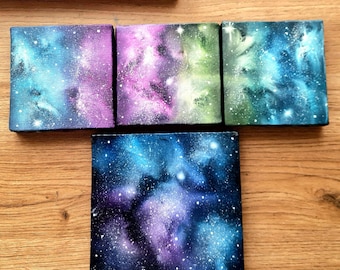 Galaxy Nebula Mini Canvas Set - Hand Painted Oil Painting