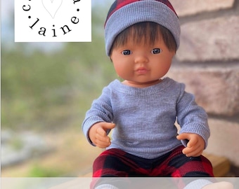 Classic SHIRT ~ fits 12.63" baby Miniland, 13" Minikane, 15" Miniland dolls ~ may fit others ~ PDF Sewing pattern ~ Cambria Laine