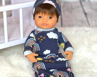 Sleep gown ~ fits 13" Minikane, 15" Miniland dolls ~ may fit others ~ PDF Sewing pattern ~ Cambria Laine