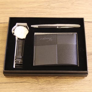 Stylish Watch Trio in Black and Silver Men main image 3