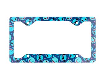 Squirtle License Plate Frame: Anime Car Accessory, Kawaii Blue Turtle