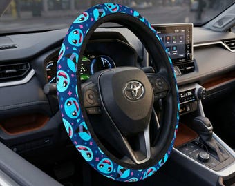 Squirtle Steering Wheel Cover – Blue Anime Auto Decor, Gamer Gift
