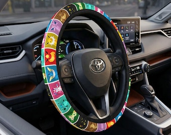 Evolutions Steering Wheel Cover, Colorful Kawaii Auto Accessory, Gamer Wrap