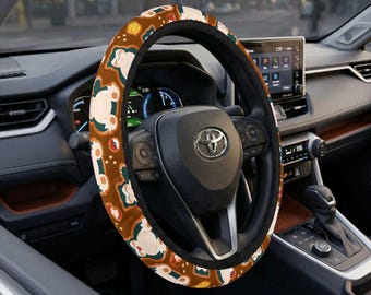 Snorlax Steering Wheel Cover, Kawaii Anime Car Accessory, Pokemon Auto Decor Sleepy Fan Gift