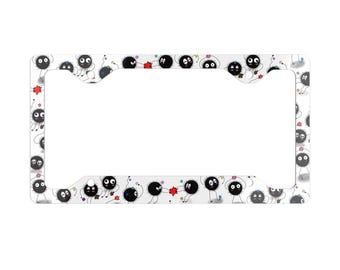 Soot Sprite License Plate Frame, Studio Ghibli Inspired Auto Decor