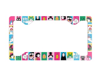Studio Ghibli License Plate Frame, Anime Car Accessories, Japanese Manga Decor