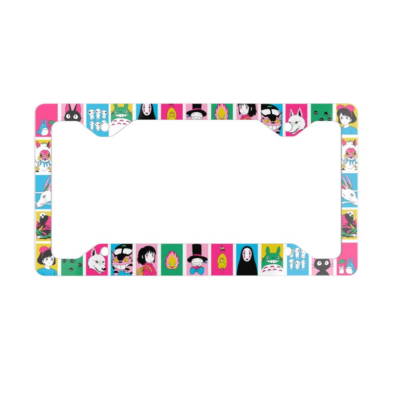Studio Ghibli License Plate Frame, Anime Car Accessories, Japanese Manga Decor image 1