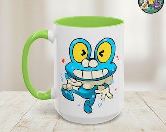 Froakie Frog Mug 15oz, Kawaii Water Starter Coffee Cup, Cute Anime Gamer Gift