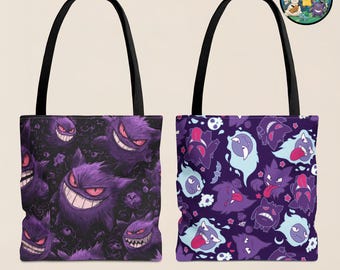 Purple Ghost Tote Bag, Shadow Ghost Type Bag, Anime Gift for Fans