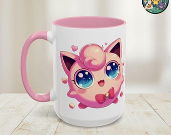 Jigglypuff Mug, Pink Cup, Kawaii Anime Coffee Singing Gift Cartoon Ceramic Cup
