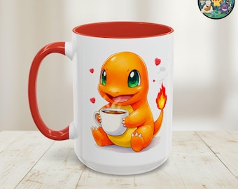 Charmander Mug: Cute Anime Ceramic Coffee Cup