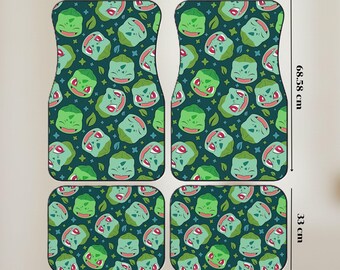 Bulbasaur Car Mats | Anime Auto Accessories, Front & Rear Set