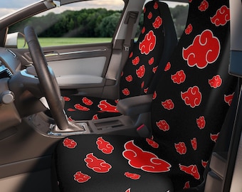 Akatsuki-autostoelhoezen, rode wolk stoelbeschermers voor, donkere grunge voertuigwrap, vintage animecadeau voor hem gezellig