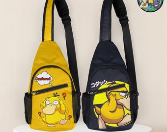 Psyduck Crossbody Bag, Funny Shoulder Bag, Anime Fan Gift