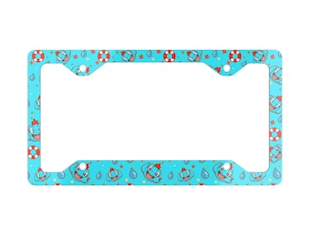 Totodile License Plate Frame, Cute Water Type Blue Crocodile Car Accessories, Kawaii Japanese Animation Auto Decor, Gift for Gamer