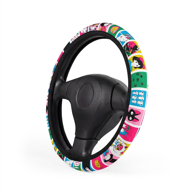 Studio Ghibli Steering Wheel Cover, Totoro No Face Car Decor, Anime Interior Accessory image 3