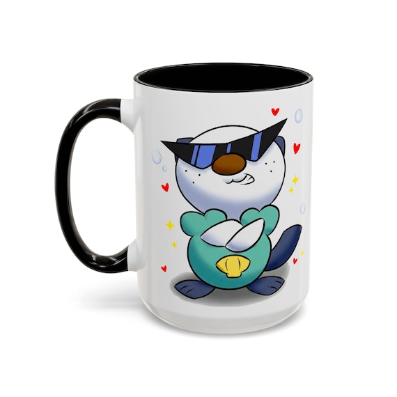 Oshawott Sunglasses Mug 15oz, Funny Water Starter Pokemon Coffee Cup, Sassy  Anime Gamer Gift