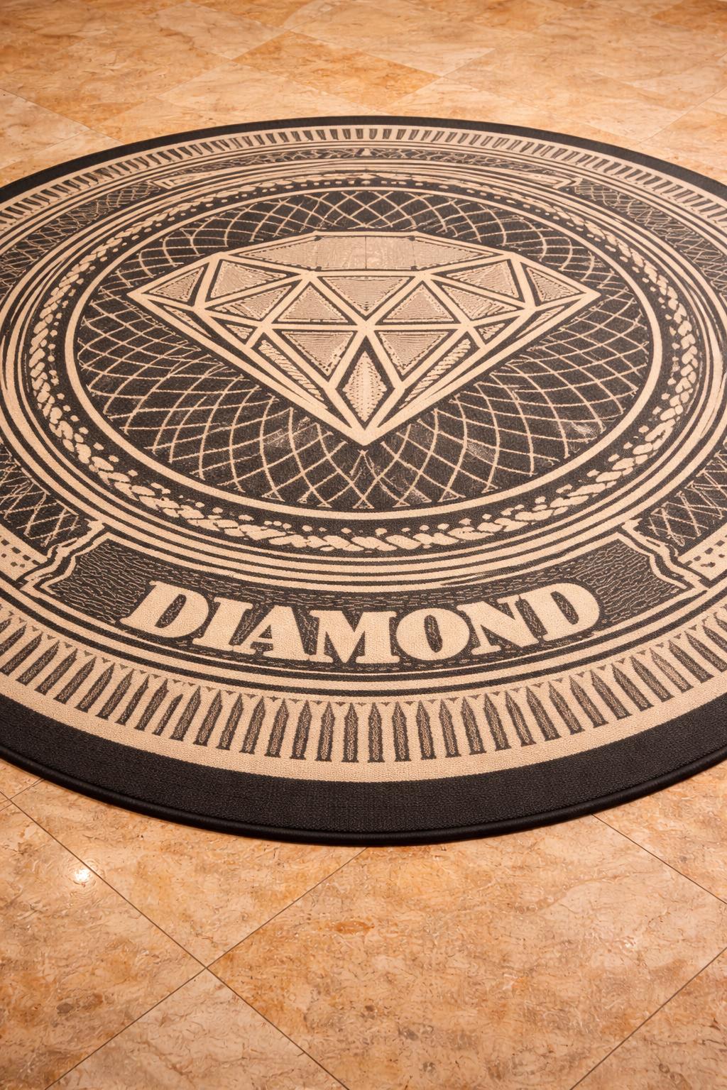 Money Lover Rug 4x4 Round Hand Tufted Diamond Rug – Black Ivory Luxury ...