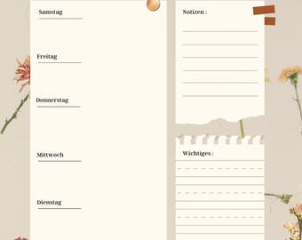 Weekly Planner Printable | Weekly Overview PDF | Digital Planner for Organization