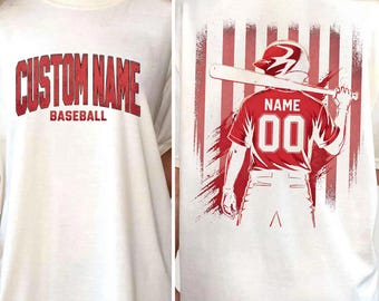Camiseta de béisbol personalizada con nombre y número a ambos lados, camiseta personalizada para mamás beisboleras para el día del partido, camiseta para amantes del béisbol