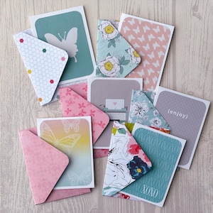 Mini Note Cards | Assorted Handmade Mini Note Cards | Small Cards and Envelopes | Set of 6 Note Cards | Blank Small Note Cards