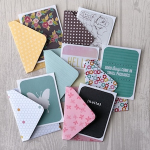 Mini Note Cards | Assorted Handmade Mini Note Cards | Small Cards and Envelopes | Set of 6 Note Cards | Blank Small Note Cards