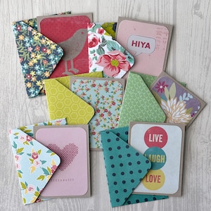 Mini Note Cards | Assorted Handmade Mini Note Cards | Small Cards and Envelopes | Set of 6 Note Cards | Blank Small Note Cards