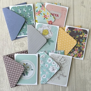 Mini Note Cards | Assorted Handmade Mini Note Cards | Small Cards and Envelopes | Set of 6 Note Cards | Blank Small Note Cards