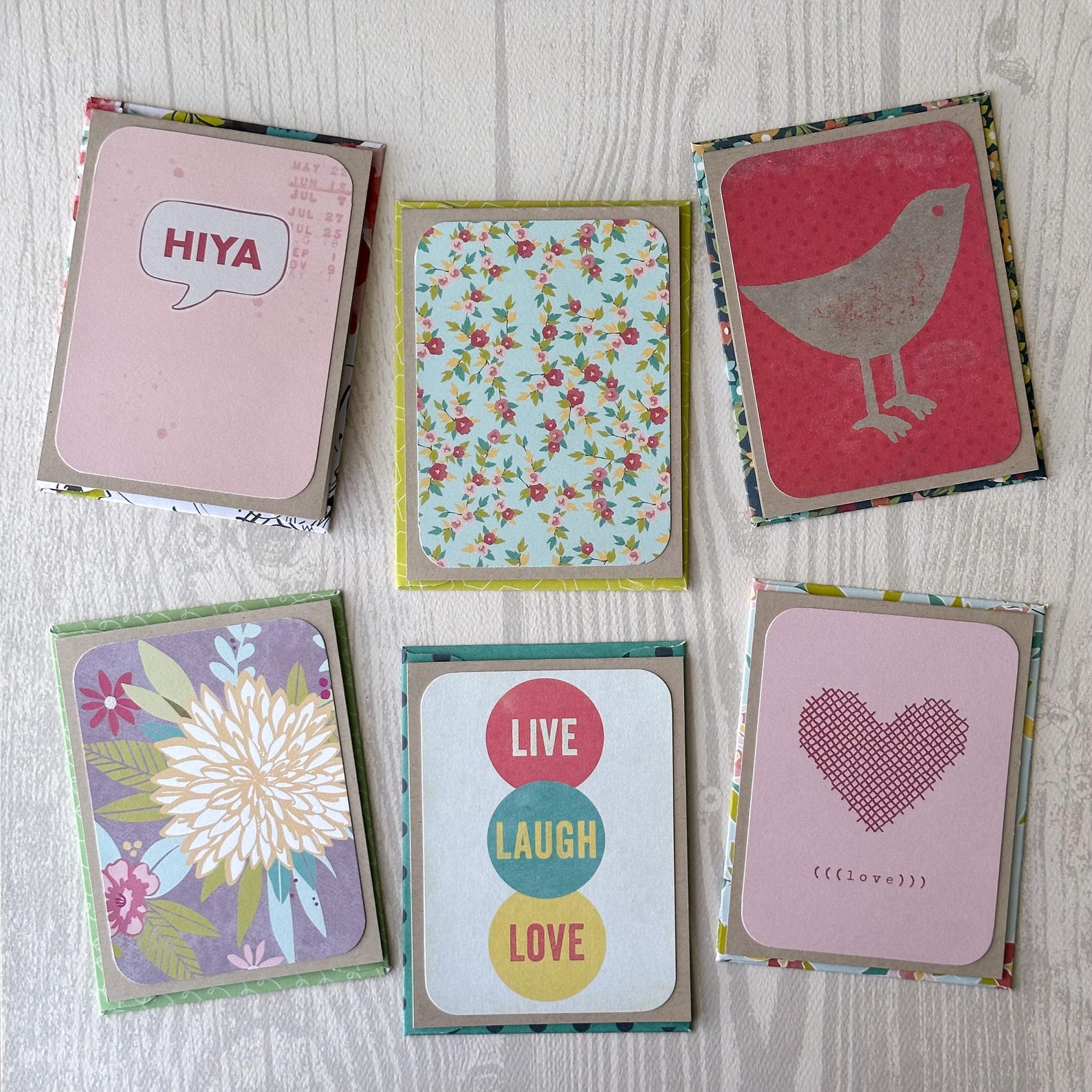 Mini Note Cards | Assorted Handmade Mini Note Cards | Small Cards and ...