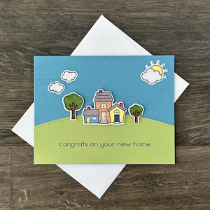 Handmade Congrats On Your New Home Card | Housewarming Card | Welcome Home Card | New House Card | Stamped Card | Blank Card