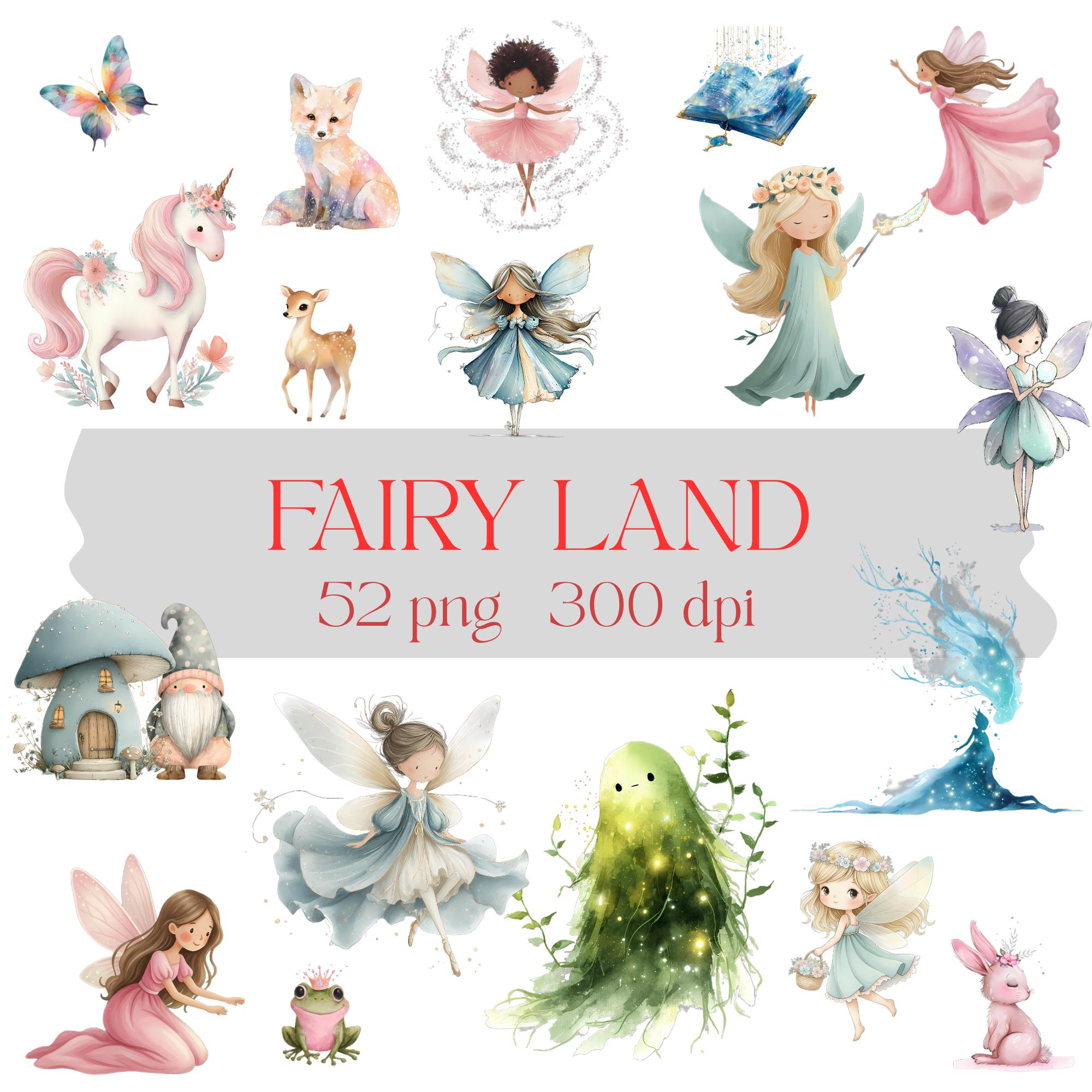 Watercolor Fairy Land Clipart Bundle | Whimsical Fantasy House PNG for ...