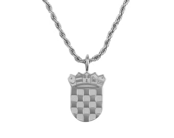 Croatia coat of arms necklace, Croatia flag necklace, Croatia chain, Croatia jewelry, Croatia coat of arms jewelry for men made of stainless steel