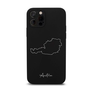 Austria phone case with map – iPhone case made of TPU silicone, matte black image 10