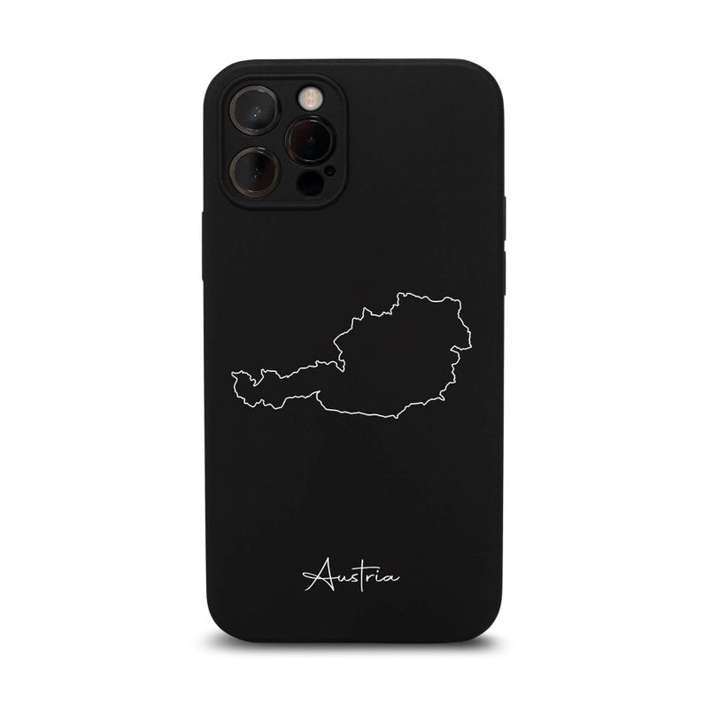 Austria phone case with map – iPhone case made of TPU silicone, matte black image 10