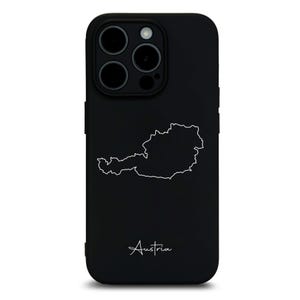 Austria phone case with map – iPhone case made of TPU silicone, matte black image 9