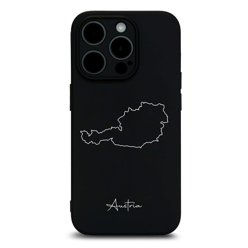 Austria phone case with map – iPhone case made of TPU silicone, matte black image 9