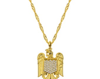 Collana Ciondolo Mappa Romania Con Bandiera – Unisex, Stile Etnico, Regalo Patriottico