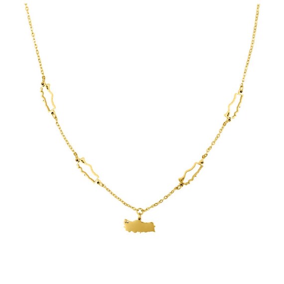 Collier Avec Pendentif Carte De La Turquie En Acier Inoxydable