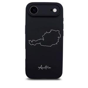Austria phone case with map – iPhone case made of TPU silicone, matte black image 4