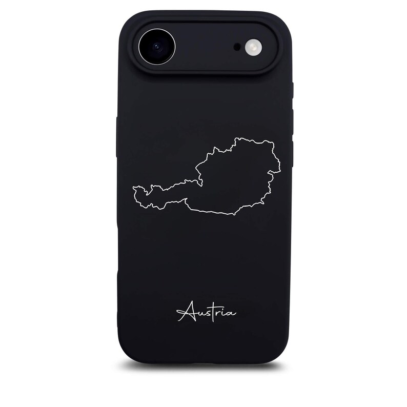 Austria phone case with map – iPhone case made of TPU silicone, matte black image 4