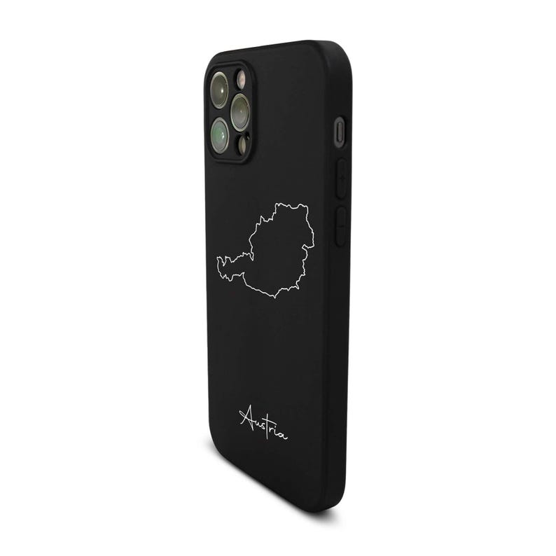 Austria phone case with map – iPhone case made of TPU silicone, matte black image 5