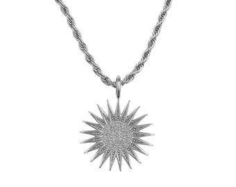 Collar con el escudo de Kurdistán, collar con la bandera de Kurdistán, cadena de Kurdistán, joyería de Kurdistán, joyería con el escudo de Kurdistán para hombre hecha de acero inoxidable