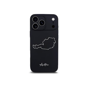 Austria phone case with map – iPhone case made of TPU silicone, matte black image 1