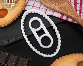 Emporte pièce lunettes de romans (contour + trous) : biscuit avec trous confiture | Conçu et fabriqué en France