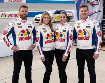 Jaqueta de corrida inspirada em Ricky Bobby, estilo retrô da NASCAR, unissex (conjunto de camiseta e balaclava)