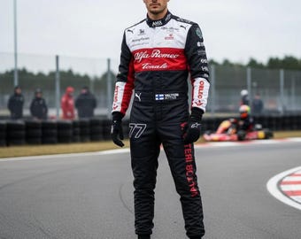 Maßgeschneiderte Alfa Romeo Kartkombi | Go-Kart-Zubehör aus Cordura | Freies Tee & Balaclava