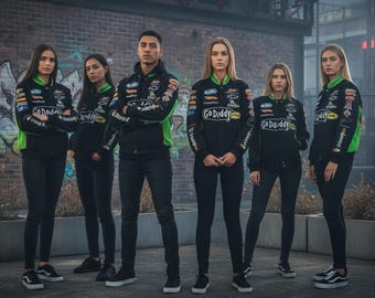 GODADY Vintage Racing Bomberjacke Y2K Disney Streetwear + Gratis T-Shirt & Balaclava